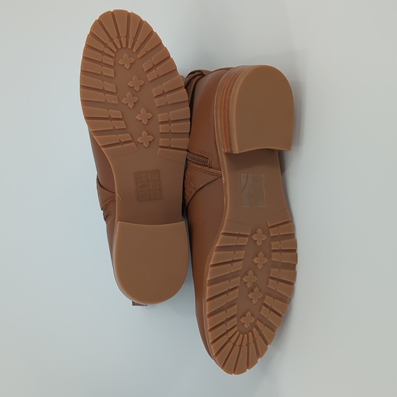 Jack Rogers Moto Booties Eliza Brown Braided Strap Ankle Boots 6.5 🔥👢 NWT - Picture 6 of 9